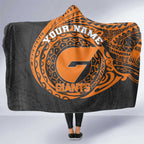 Personalized Giants Polynesian Hooded Blanket Tribal Chest and Sleeve Tattoo Heritage Warrior