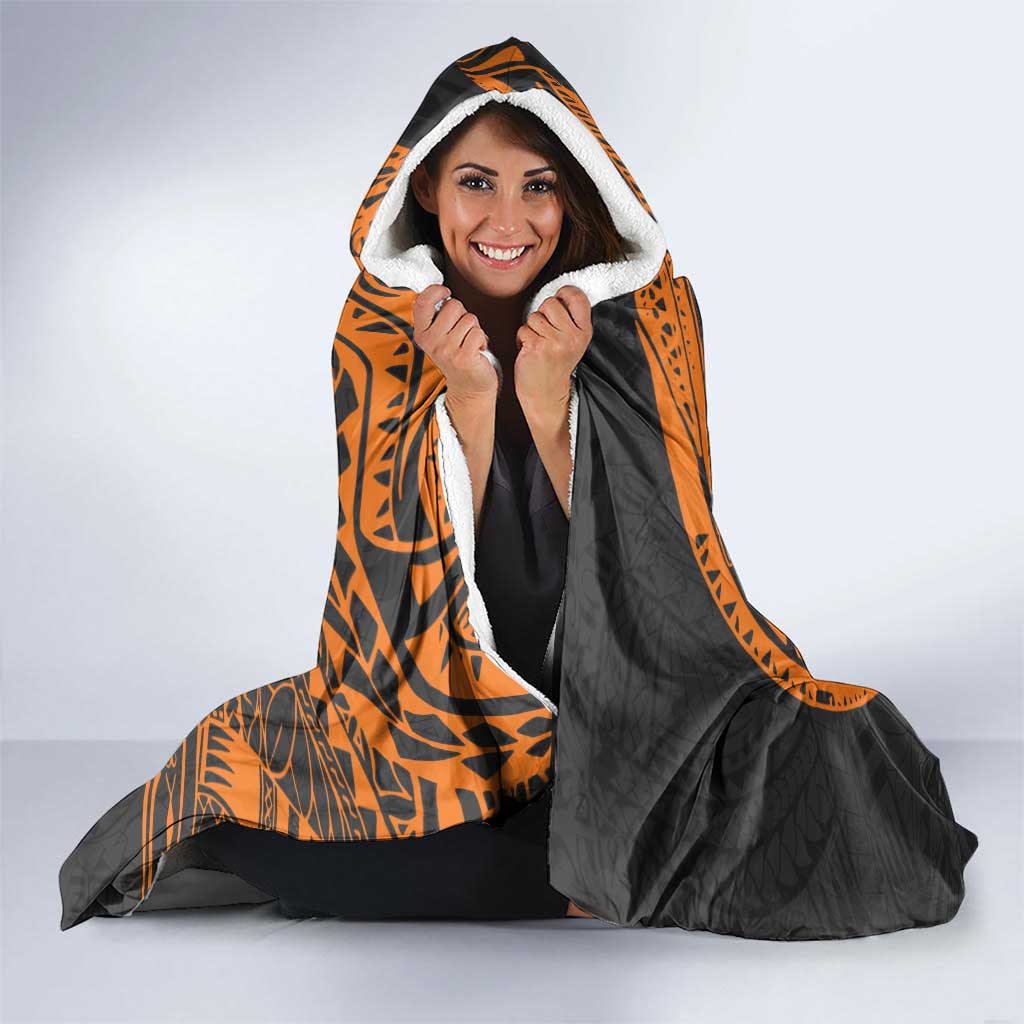 Personalized Giants Polynesian Hooded Blanket Tribal Chest and Sleeve Tattoo Heritage Warrior