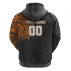 Personalized Giants Polynesian Hoodie Tribal Chest and Sleeve Tattoo Heritage Warrior