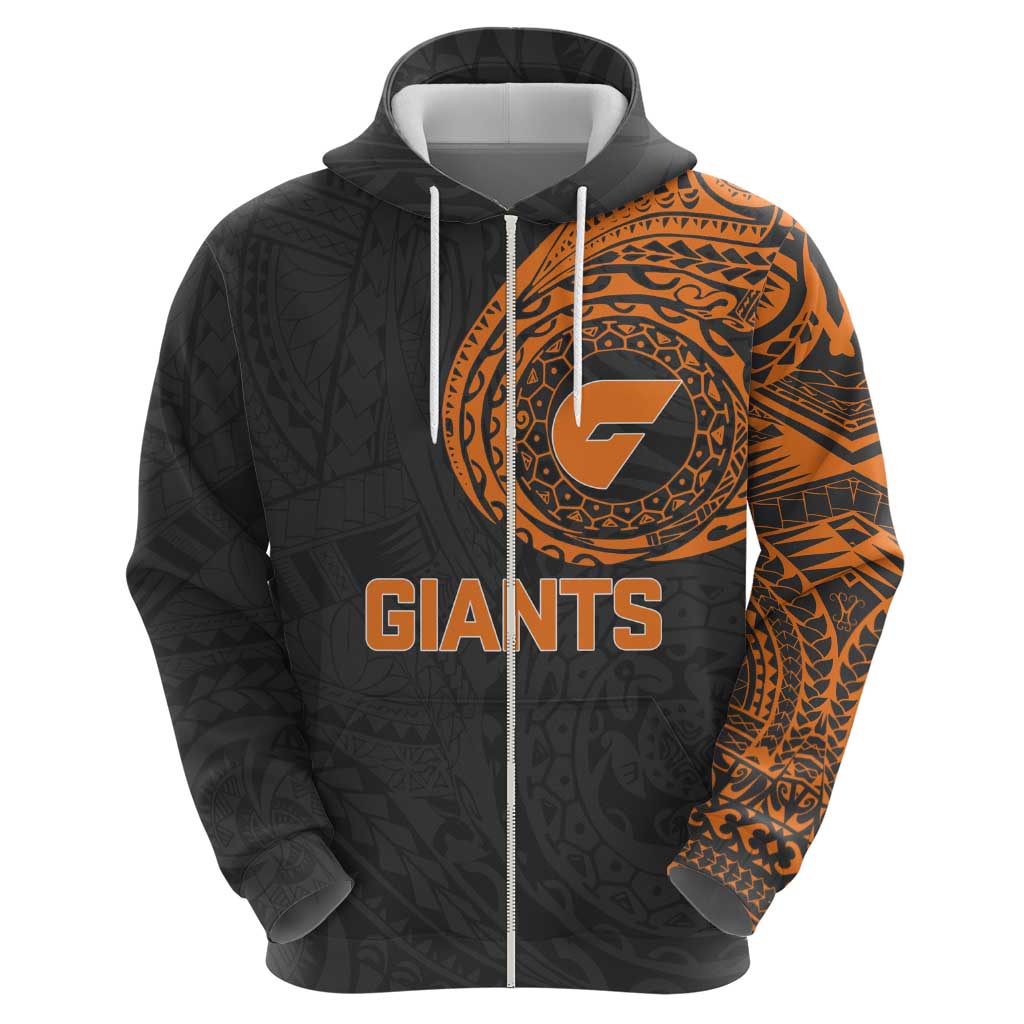 Personalized Giants Polynesian Hoodie Tribal Chest and Sleeve Tattoo Heritage Warrior