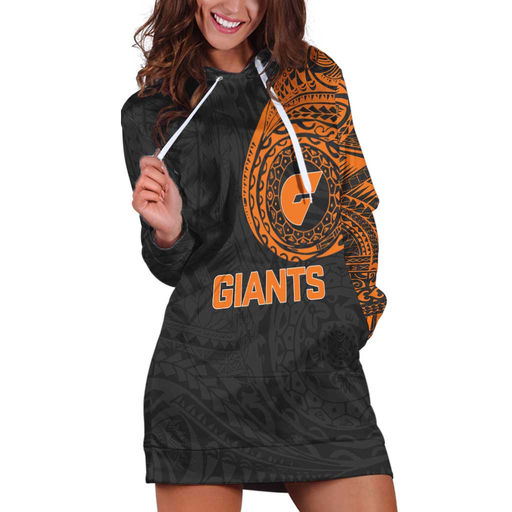 Personalized Giants Polynesian Hoodie Dress Tribal Chest and Sleeve Tattoo Heritage Warrior