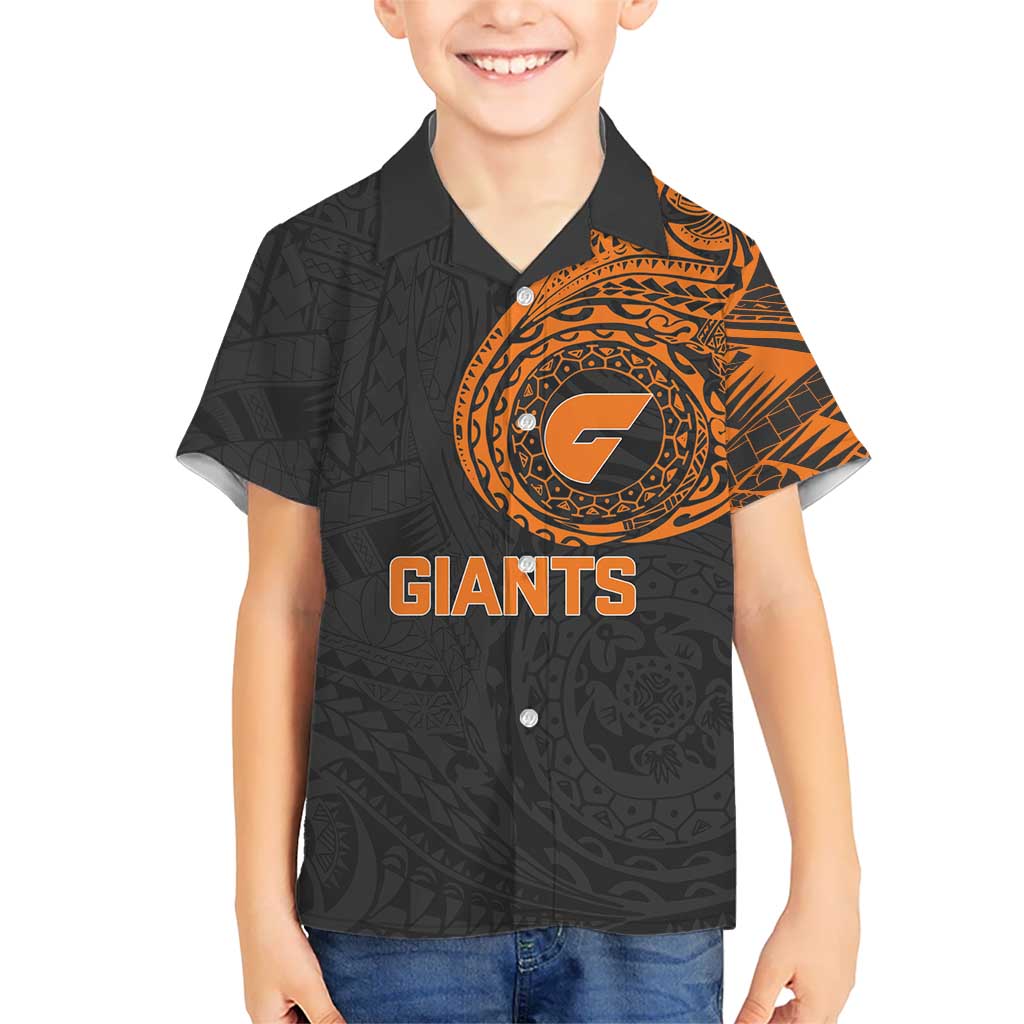 Personalized Giants Polynesian Kid Hawaiian Shirt Tribal Chest and Sleeve Tattoo Heritage Warrior