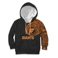 Personalized Giants Polynesian Kid Hoodie Tribal Chest and Sleeve Tattoo Heritage Warrior