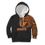 Personalized Giants Polynesian Kid Hoodie Tribal Chest and Sleeve Tattoo Heritage Warrior
