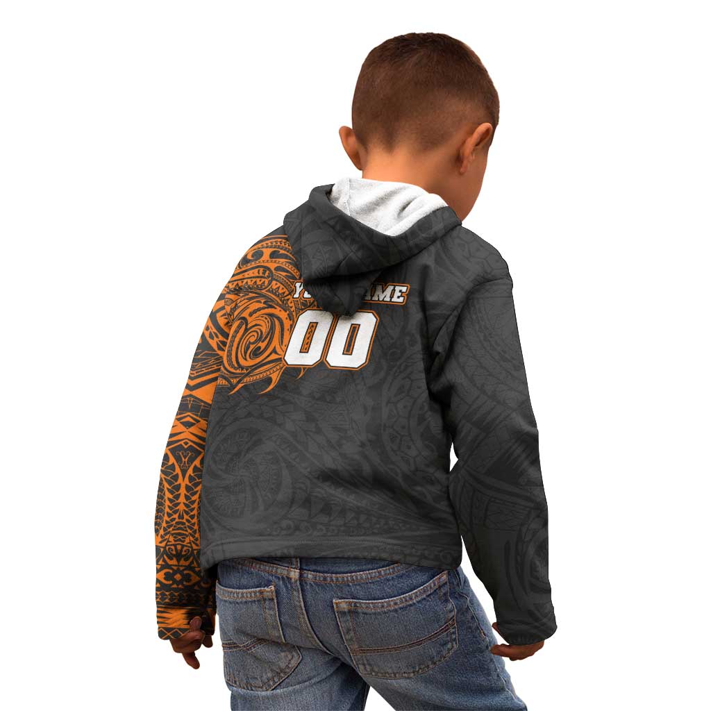 Personalized Giants Polynesian Kid Hoodie Tribal Chest and Sleeve Tattoo Heritage Warrior
