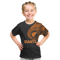Personalized Giants Polynesian Kid T Shirt Tribal Chest and Sleeve Tattoo Heritage Warrior