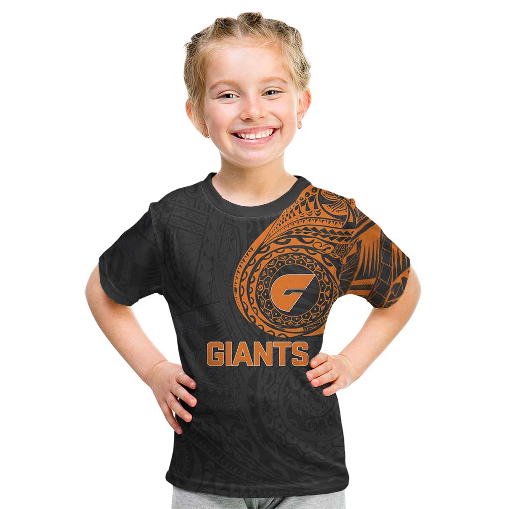 Personalized Giants Polynesian Kid T Shirt Tribal Chest and Sleeve Tattoo Heritage Warrior