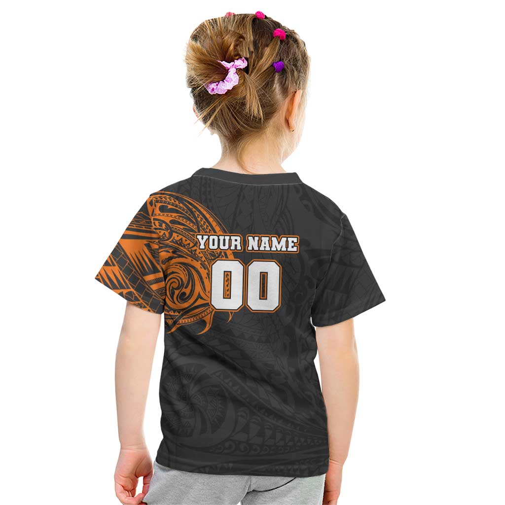 Personalized Giants Polynesian Kid T Shirt Tribal Chest and Sleeve Tattoo Heritage Warrior