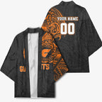Personalized Giants Polynesian Kimono Tribal Chest and Sleeve Tattoo Heritage Warrior