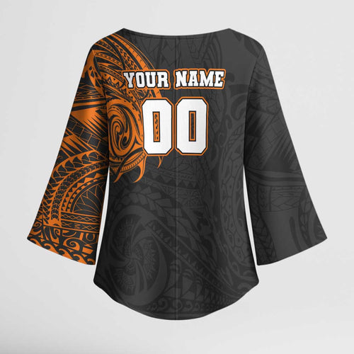 Personalized Giants Polynesian Kimono Sleeve Blouse Tribal Chest and Sleeve Tattoo Heritage Warrior