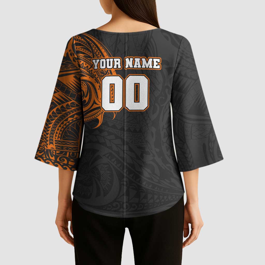Personalized Giants Polynesian Kimono Sleeve Blouse Tribal Chest and Sleeve Tattoo Heritage Warrior