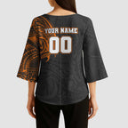 Personalized Giants Polynesian Kimono Sleeve Blouse Tribal Chest and Sleeve Tattoo Heritage Warrior