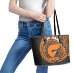 Personalized Giants Polynesian Leather Tote Bag Tribal Chest and Sleeve Tattoo Heritage Warrior