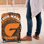 Personalized Giants Polynesian Luggage Cover Tribal Chest and Sleeve Tattoo Heritage Warrior