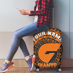 Personalized Giants Polynesian Luggage Cover Tribal Chest and Sleeve Tattoo Heritage Warrior