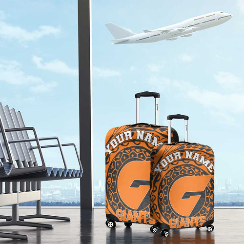 Personalized Giants Polynesian Luggage Cover Tribal Chest and Sleeve Tattoo Heritage Warrior