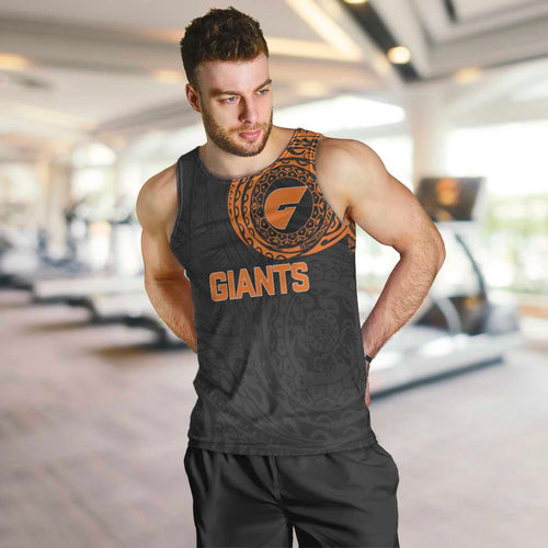 Personalized Giants Polynesian Men Tank Top Tribal Chest and Sleeve Tattoo Heritage Warrior