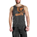 Personalized Giants Polynesian Men Tank Top Tribal Chest and Sleeve Tattoo Heritage Warrior