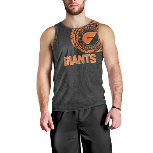 Personalized Giants Polynesian Men Tank Top Tribal Chest and Sleeve Tattoo Heritage Warrior
