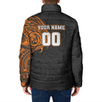 Personalized Giants Polynesian Padded Jacket Tribal Chest and Sleeve Tattoo Heritage Warrior