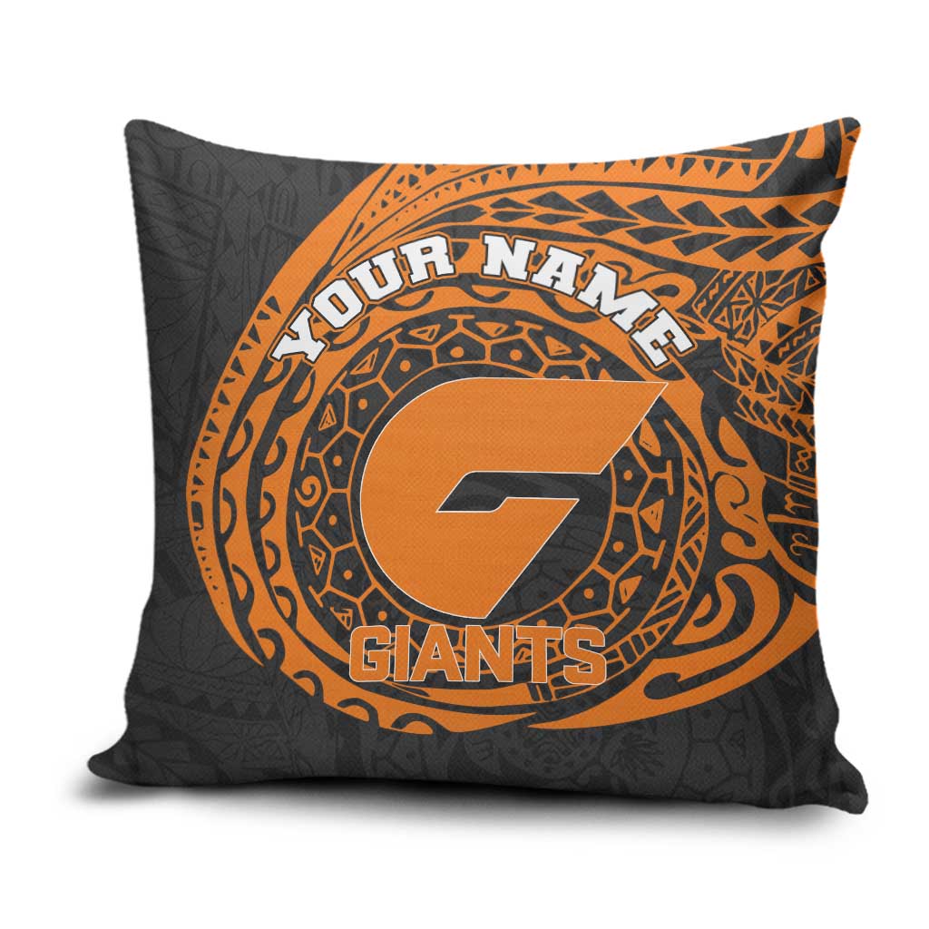 Personalized Giants Polynesian Pillow Cover Tribal Chest and Sleeve Tattoo Heritage Warrior
