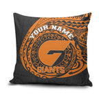 Personalized Giants Polynesian Pillow Cover Tribal Chest and Sleeve Tattoo Heritage Warrior