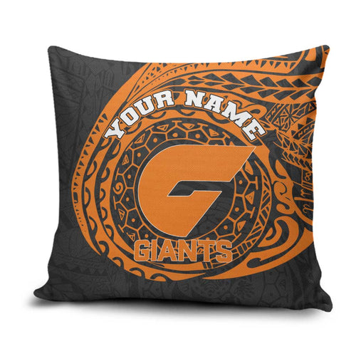 Personalized Giants Polynesian Pillow Cover Tribal Chest and Sleeve Tattoo Heritage Warrior