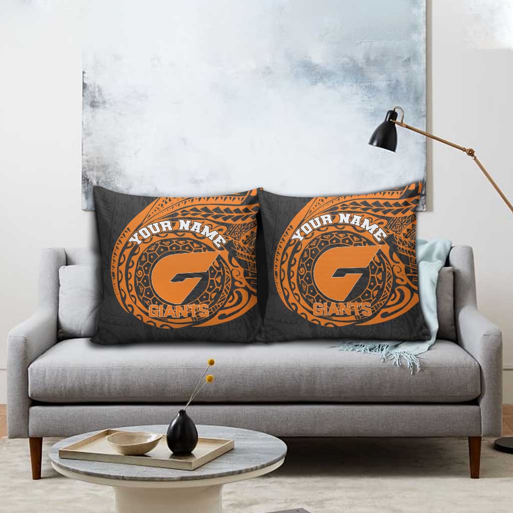 Personalized Giants Polynesian Pillow Cover Tribal Chest and Sleeve Tattoo Heritage Warrior