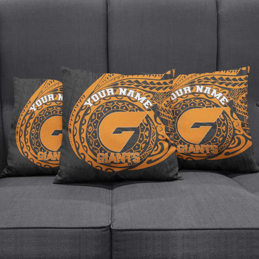 Personalized Giants Polynesian Pillow Cover Tribal Chest and Sleeve Tattoo Heritage Warrior