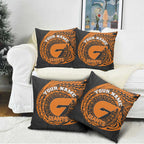 Personalized Giants Polynesian Pillow Cover Tribal Chest and Sleeve Tattoo Heritage Warrior
