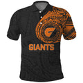 Personalized Giants Polynesian Polo Shirt Tribal Chest and Sleeve Tattoo Heritage Warrior