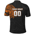 Personalized Giants Polynesian Polo Shirt Tribal Chest and Sleeve Tattoo Heritage Warrior