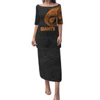 Personalized Giants Polynesian Puletasi Tribal Chest and Sleeve Tattoo Heritage Warrior