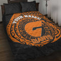 Personalized Giants Polynesian Quilt Bed Set Tribal Chest and Sleeve Tattoo Heritage Warrior