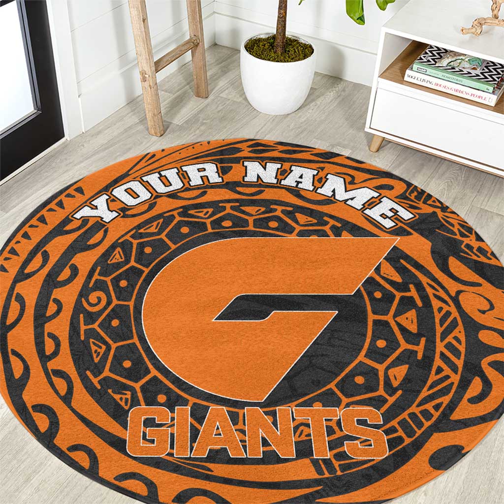 Personalized Giants Polynesian Round Carpet Tribal Chest and Sleeve Tattoo Heritage Warrior