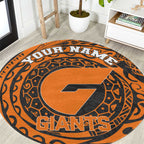 Personalized Giants Polynesian Round Carpet Tribal Chest and Sleeve Tattoo Heritage Warrior