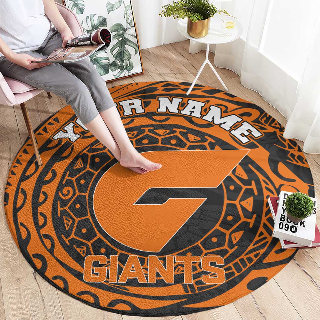 Personalized Giants Polynesian Round Carpet Tribal Chest and Sleeve Tattoo Heritage Warrior