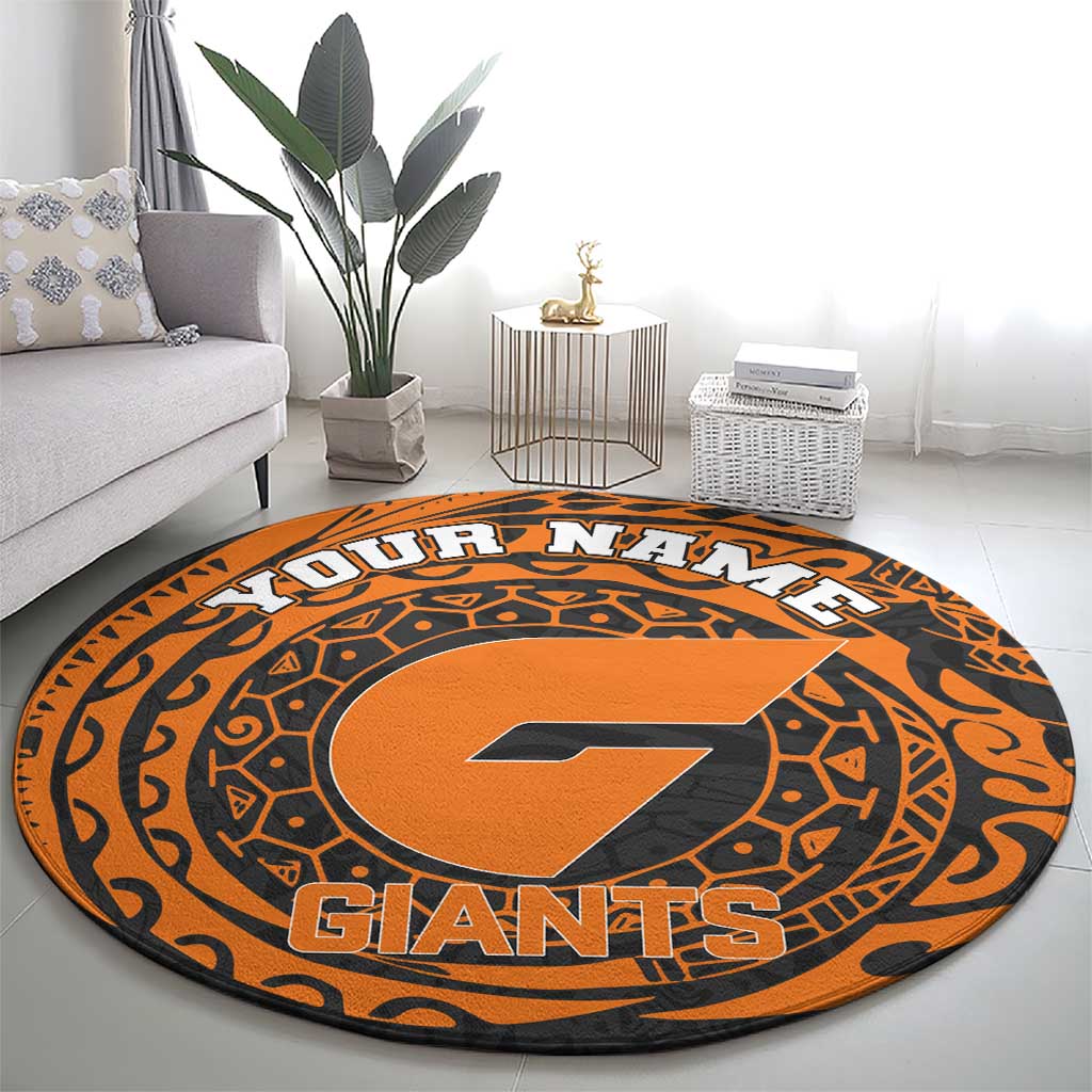 Personalized Giants Polynesian Round Carpet Tribal Chest and Sleeve Tattoo Heritage Warrior