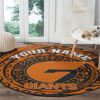 Personalized Giants Polynesian Round Carpet Tribal Chest and Sleeve Tattoo Heritage Warrior