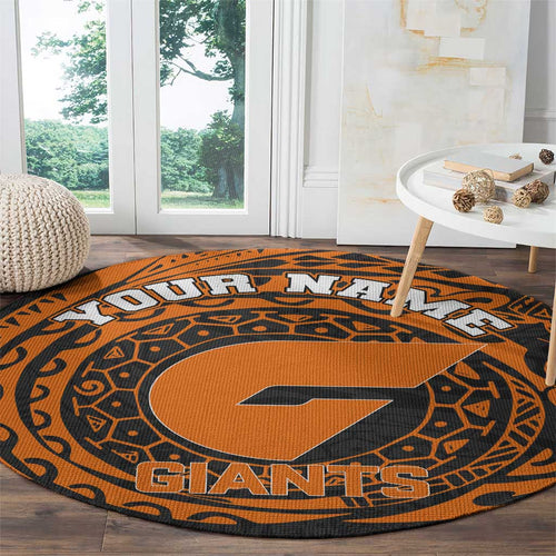 Personalized Giants Polynesian Round Carpet Tribal Chest and Sleeve Tattoo Heritage Warrior