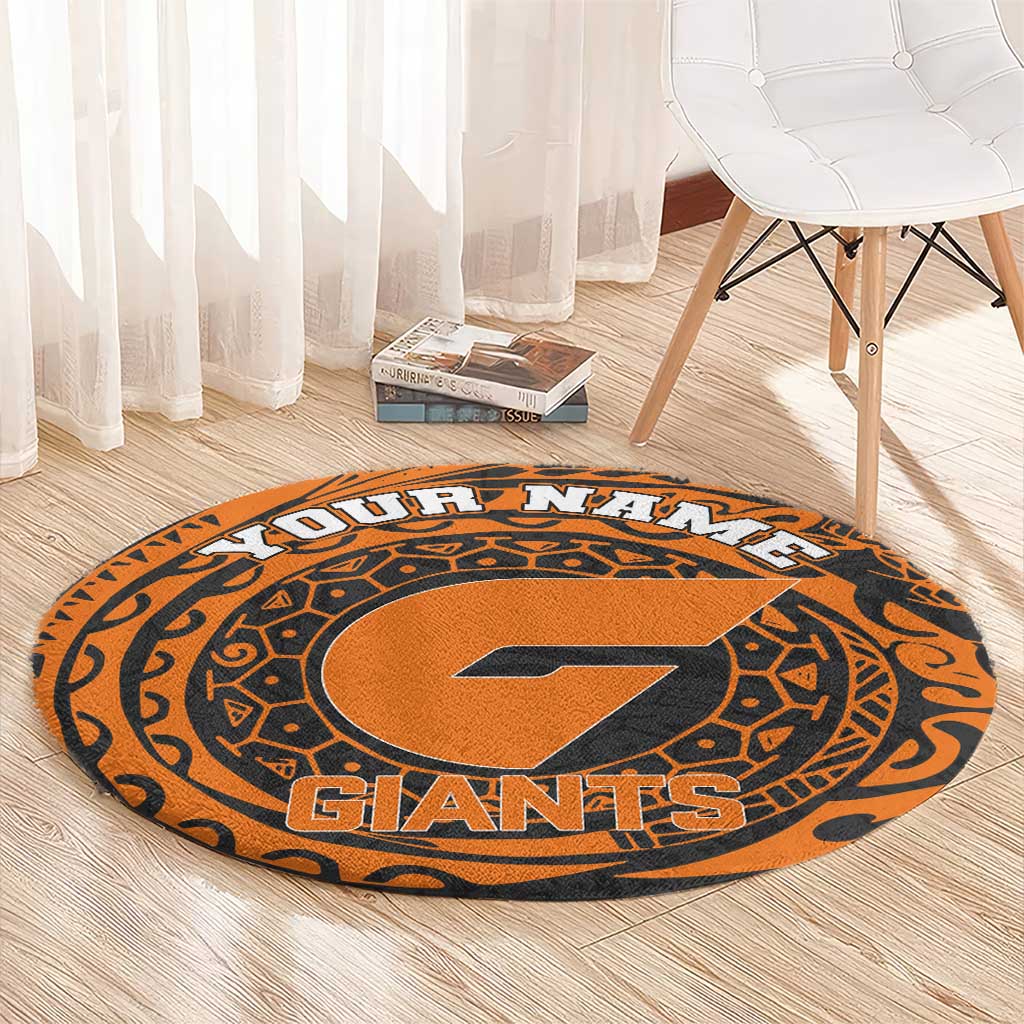 Personalized Giants Polynesian Round Carpet Tribal Chest and Sleeve Tattoo Heritage Warrior