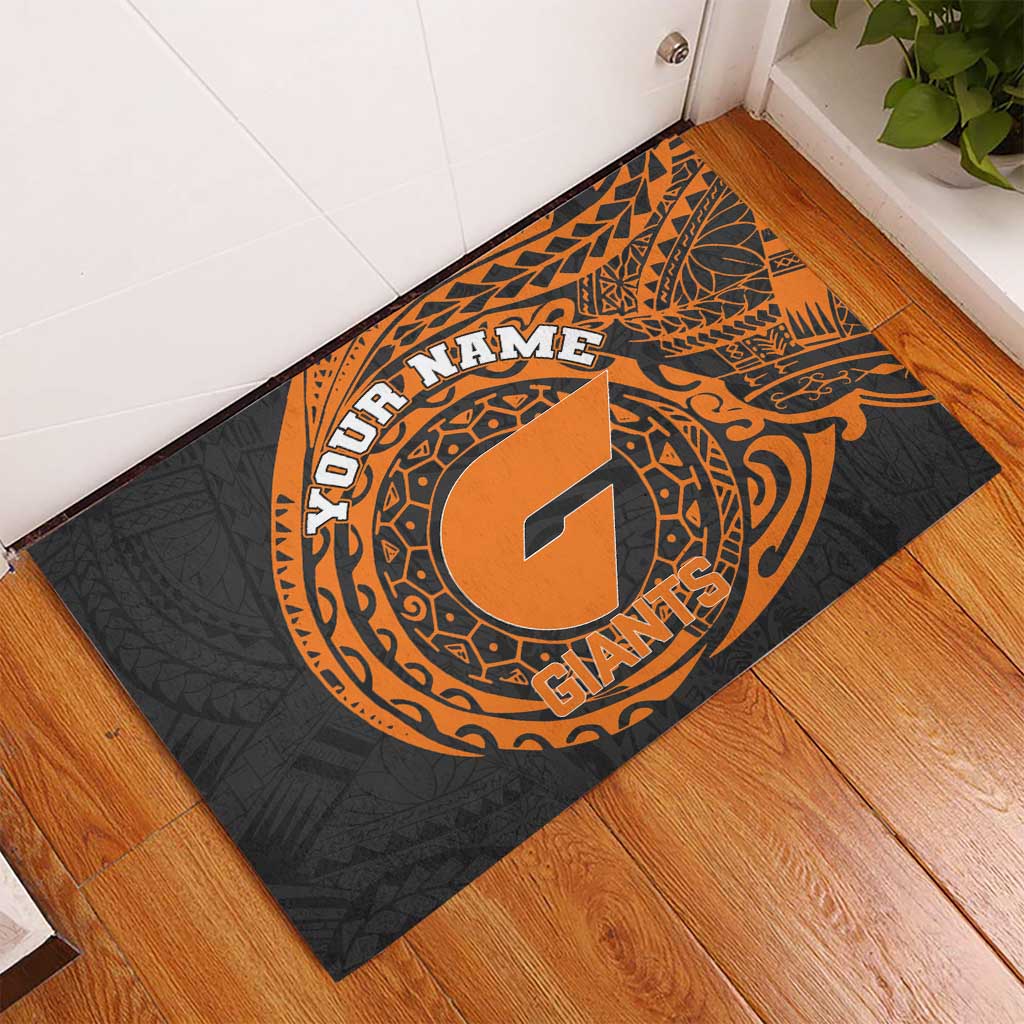 Personalized Giants Polynesian Rubber Doormat Tribal Chest and Sleeve Tattoo Heritage Warrior