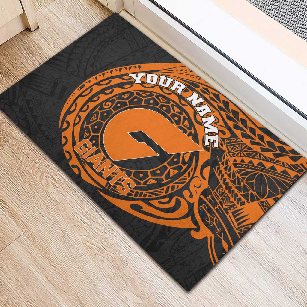 Personalized Giants Polynesian Rubber Doormat Tribal Chest and Sleeve Tattoo Heritage Warrior