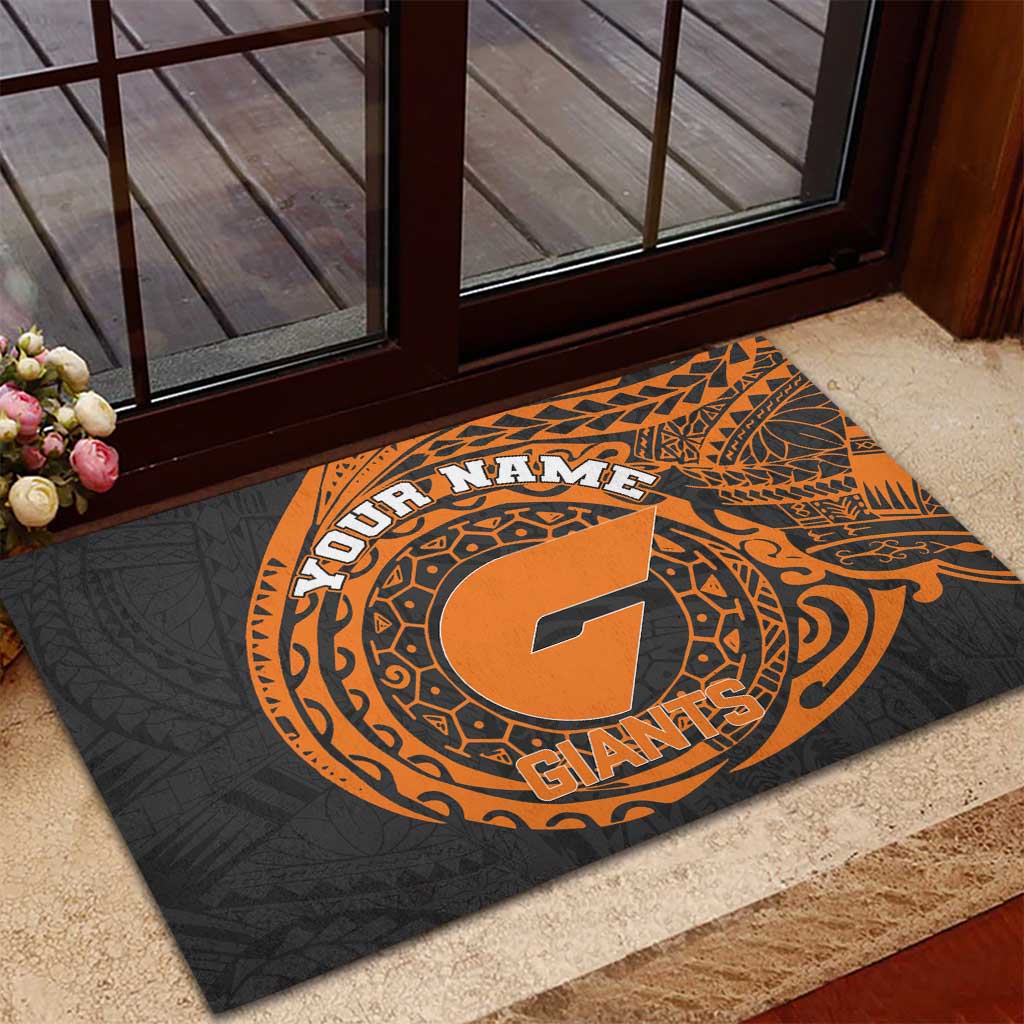 Personalized Giants Polynesian Rubber Doormat Tribal Chest and Sleeve Tattoo Heritage Warrior