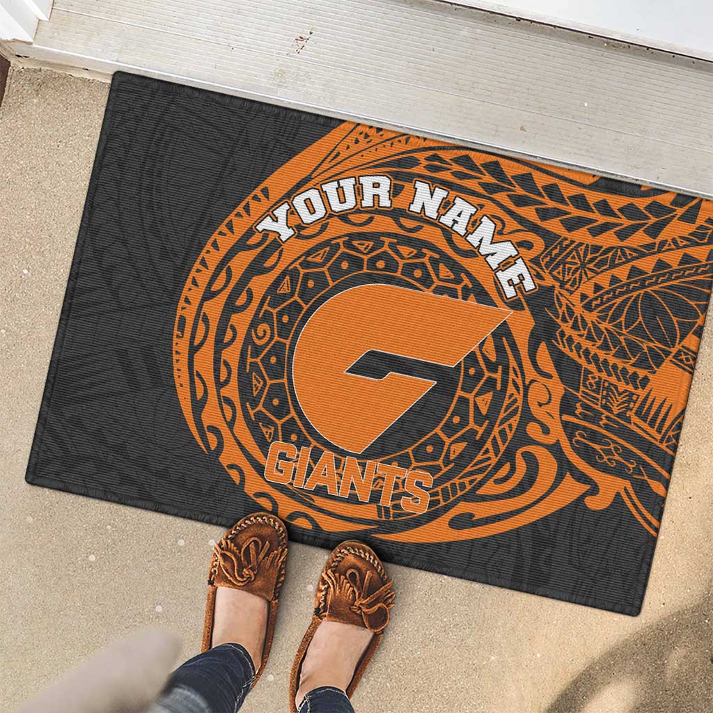 Personalized Giants Polynesian Rubber Doormat Tribal Chest and Sleeve Tattoo Heritage Warrior