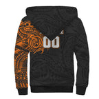 Personalized Giants Polynesian Sherpa Hoodie Tribal Chest and Sleeve Tattoo Heritage Warrior