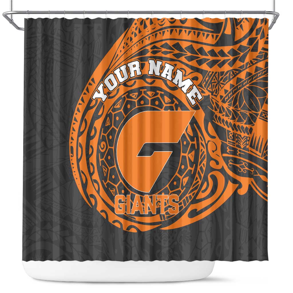 Personalized Giants Polynesian Shower Curtain Tribal Chest and Sleeve Tattoo Heritage Warrior