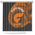 Personalized Giants Polynesian Shower Curtain Tribal Chest and Sleeve Tattoo Heritage Warrior