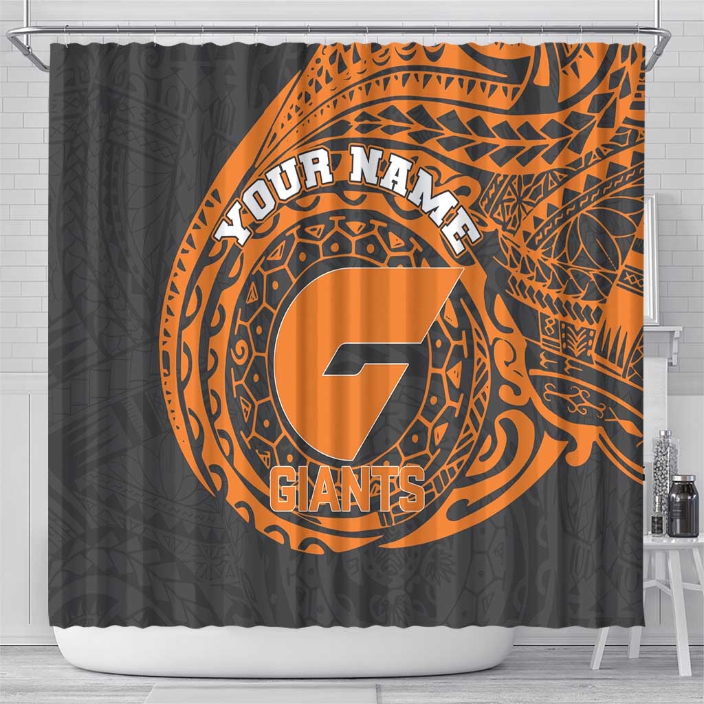 Personalized Giants Polynesian Shower Curtain Tribal Chest and Sleeve Tattoo Heritage Warrior