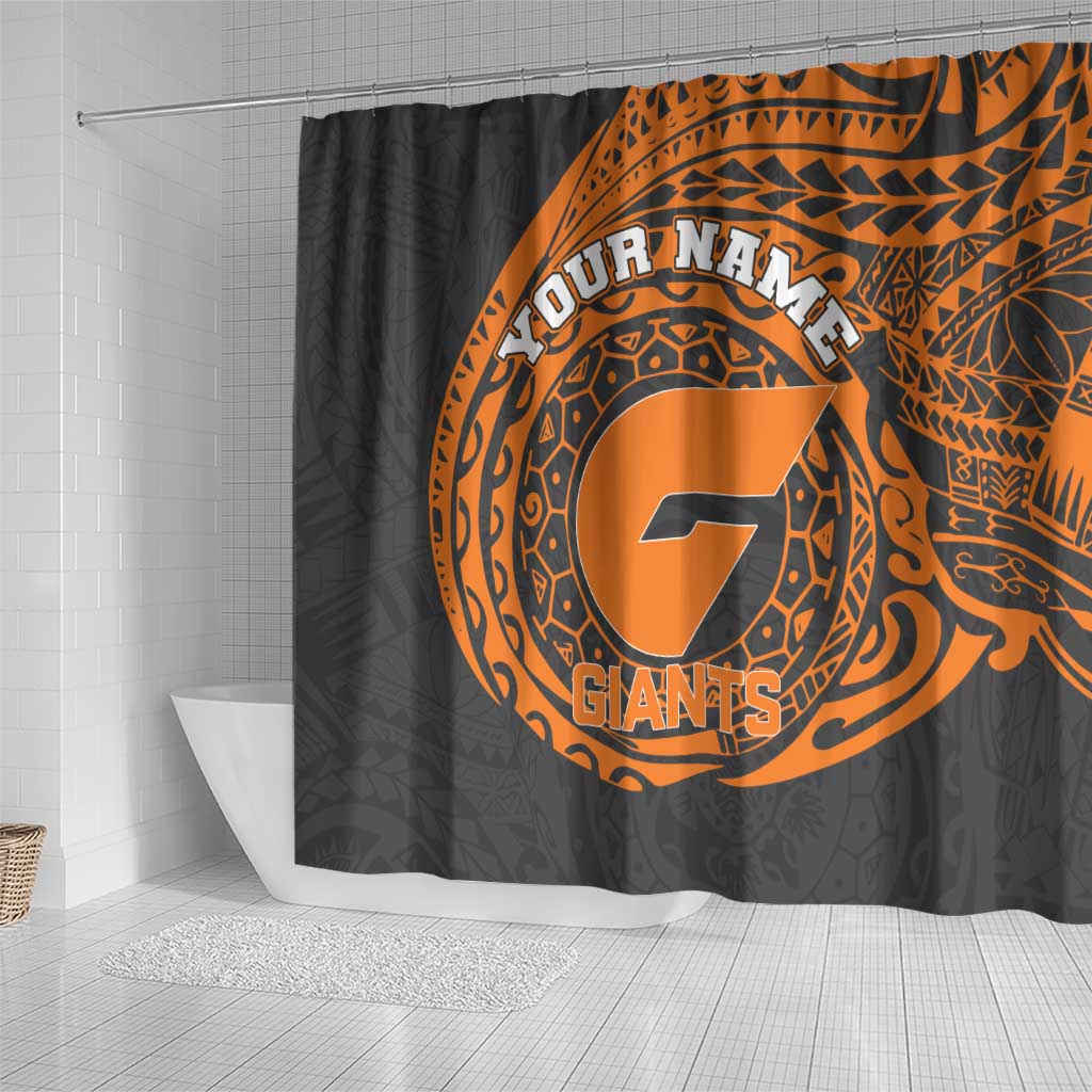 Personalized Giants Polynesian Shower Curtain Tribal Chest and Sleeve Tattoo Heritage Warrior